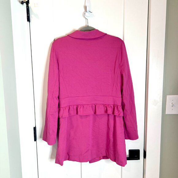Britt Ryan Bright Barbie Pink Preppy Girly Gold Buttons Parka Peacoat Size 8 - Picture 5 of 5